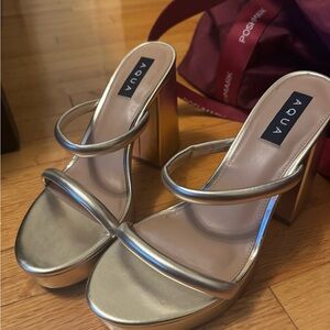 Aqua Women's Gold Heels